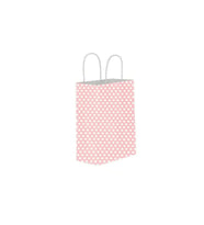 Kraft Çanta Pembe Puantiye 19x24x10cm - 10 Adet 