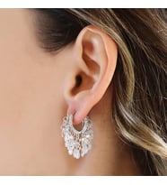 Damla Kristal Model Gümüş Küpe