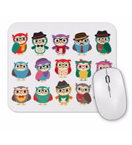 Renkli Gözlüklü Baykuşlar Mouse Pad.jpg