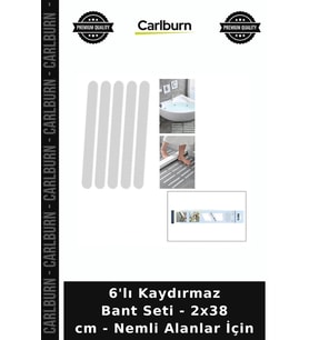 Özel Üretim Güvenlik Banyo Islak Zemin 6'lı Kaydırmaz Bant Seti - 2x38 cm - Nemli Alanlar İçin