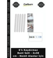 Özel Üretim Güvenlik Banyo Islak Zemin 6'lı Kaydırmaz Bant Seti - 2x38 cm - Nemli Alanlar İçin