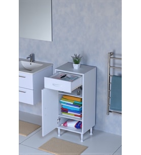 Eliusta Taha 50 cm 3 Bölmeli Beyaz Çok Amaçlı Dolap 2 Raflı Banyo Mutfak Dolabı 50x88x32,5 cm Düzenleyici