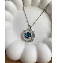 Yıldız Galaksili Çelik Kolye Silver & Gold Renk (Gümüş)