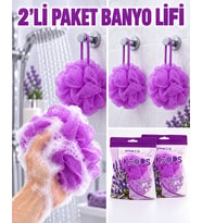 2’li Paket, Sabunlu Banyo Lifi, Duş ve Vücut Temizleme Lifi