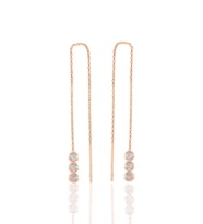 Söğütlü Silver Gümüş rose zirkon taşlı pırıltılı zincir  küpe