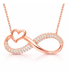 Gümüş Kalpli Sonsuzluk Bayan Kolye