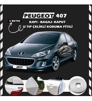 Peugeot 407 Oto Araç Kapı Koruma Fitili 5metre Parlak Beyaz Renk