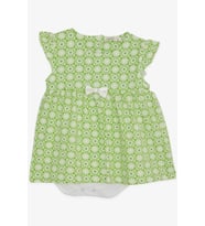 Breeze Kız Bebek Elbise Zıbınlı Çiçek Desenli Fiyonklu 9 Ay-3 Yaş, Fıstık Yeşili