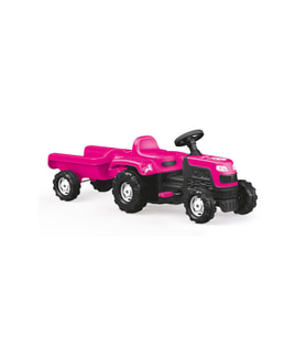 Dolu Unicorn Römorklu Pedallı Traktor Pembe