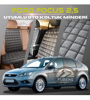 Ford Focus 2.5 Antrasit Renk Tay Tüyü Cepli & Terletmez Sırtlı Oto Koltuk Minder Seti - Koltuk Koruma Kılıfı (ÖN & ARKA TAM SET)