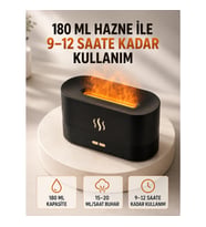 Mey İthalat® 180 ML Alev Efektli Aroma Difüzörü Ultrasonik Buharlı Aromaterapi Cihazı