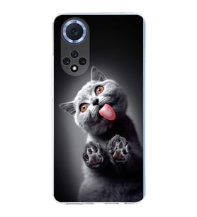 PrintiFy Huawei Nova 9 ile Uyumlu 1mm Slim Fit Kedi 2 050c Baskılı Şeffaf  Kılıf