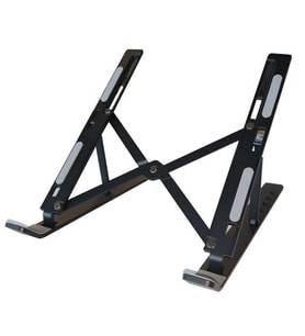 Elitstore Taşınabilir Katlanır Alüminyum Notebook Standı Siyah (Kılıf Hediyeli)