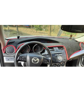 2009-2013 Modellerine Uygun Mazda 3 Torpido Koruma Halısı Siyah Kenar Renk Mavi