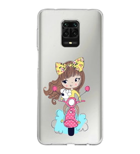 Xiaomi Redmi Note 9 Pro Uyumlu Kapak Vespagirl Tasarımlı Şeffaf Silikon Kılıf