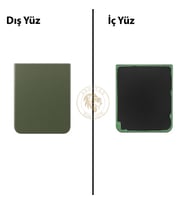 Samsung Galaxy Z Flip 4 Yeşil Renk Arka Kapak Arka Cam Batarya Kapağı Pil Kapağı Lazer Kesim Back Cover Galaxy Z Flip 4 Uyumlu
