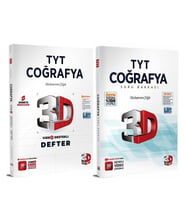 3D TYT Coğrafya Video Destekli Defter ve Soru Bankası Seti 2 Kitap