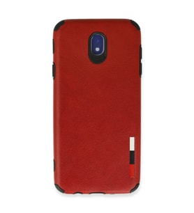 Samsung Galaxy J7 Pro / J730 Kılıf Loop Deri Silikon - Kırmızı