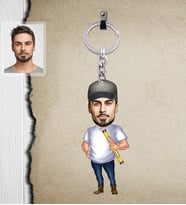 Kişiye Özel Mühendis Karikatürlü  Ahşap Anahtarlık Bay-2-Eco