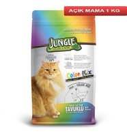 Jungle Colormix Tavuklu Kedi Maması 1 kg AÇIK