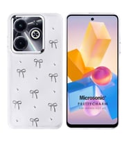 Microsonic Infinix Hot 40i Kılıf PrettyCharm Bow (Gümüş)