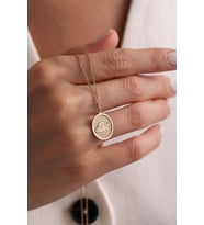 Kişiye Özel 925 Ayar Gümüş Satürn Tasarımlı Kolye (Gold)