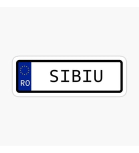 Sibiu Romania Number Plate Sticker 18CM Araba Etiket