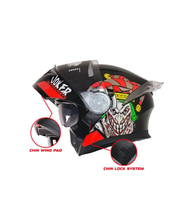 Motosiklet Çene Açılır Kask Ece 22.06 Sertifikalı Güneş Vizörlü Yeni Sezon Kurye Motor Kaskı Joker (Çok Renkli)