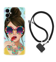 Tecno Pova Neo 2 Kılıf Resimli Boyun Askılı İpli Desenli Silikon Sugar and Woman 1418