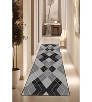 Koyu Gri Kaymaz Geometrik Kesme Rulo Özel Ölçü Yolluk VH005