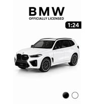 Lisanslı BMW X5 M Competition 1:24 Ölçek Sesli Işıklı Metal Model Araba Beyaz