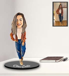 Kişiye Özel Kendin Tasarla Karikatür Ahşap Biblo Model-4