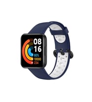 Uray store Xiaomi Redmi Watch 2 Spor Delikli Kordon - Lacivert-Beyaz
