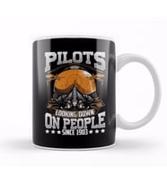 Funny Pilots Looking Down On People Since 1903 Pun Kupa Bardak Porselen