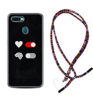 Oppo A5S A15 A16 A54 A55 A73 A74 Kılıf Boyun Asklı Rasta Silikon Love Brain 1722
