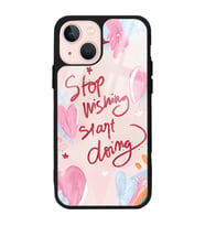 iPhone 13 Pembe Motto Tasarımlı Glossy Telefon Kılıfı