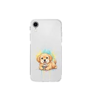 iPhone XR ile Uyumlu Splash Köpek Tasarımlı Şeffaf Silikon Kılıf