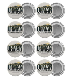 Orman Haftası Çanta Rozeti Seti 8 Adet En Büyük Boy 5.8cm İğneli Broş