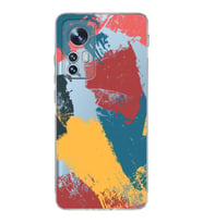 Xiaomi Mi 12 Uyumlu Kamera Korumalı Kapak Brushstroke Tasarımlı Şeffaf Silikon Kılıf
