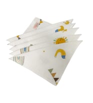 BEZHANE Baby %100 Organik Pamuk Muslin Kumaş Bebek Ağız Mendili Güneş Ay desen(25x25Cm)