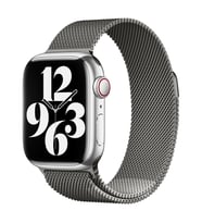 Apple Watch 7 41mm Uyumlu Kordon Hasır Metal Mıknatıslı Zore Band-01 Kayış (Gri)