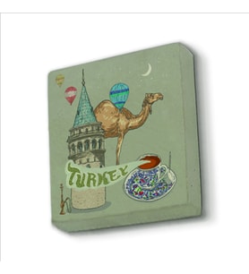 Galata Kulesi Baskılı Doğaltaş  Magnet(KRT-026)