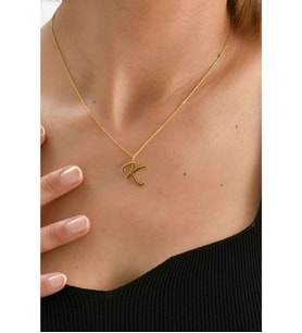 Altın Kaplama  Harf Gümüş Kolye