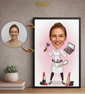 Kişiye Özel Kadın Karikatür Çerçeveli Tablo ,Kişiye Özel Çerçeveli Tablo,Kişiye Özel Hediye