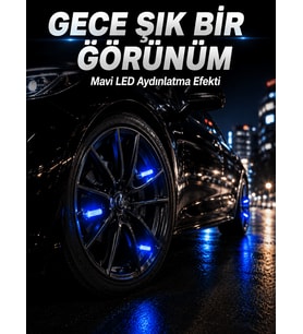 Araç Sibop Işığı 4'lü Set Otomatik Yanan LED Lastik Aksesuarı