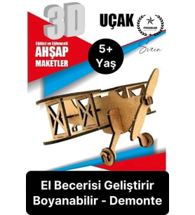 Özel Üretim 3 Boyutlu Minyatür Ham Ahşap Maket Boyanabilir Eğitici Öğretici Motor Beceri Hobi Oyun