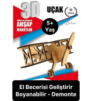 Özel Üretim 3 Boyutlu Minyatür Ham Ahşap Maket Boyanabilir Eğitici Öğretici Motor Beceri Hobi Oyun