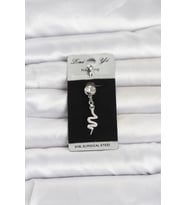 316L Cerrahi Çelik Sallantılı Yılan Model Göbek Piercing 5886 - HPSBYI5052-3767