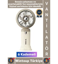 #Vantilatör Kompakt Sessiz Yoğun Üflemeli 6 Kademeli Şarjlı Turbo Mini Masa Üstü El Fanı Vantilatör