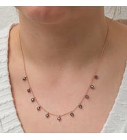Gümüş Mistik Topaz Taşlı Rose Şans Kadın Kolye